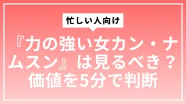 忙しい人向け『力の強い女カン・ナムスン』は見るべき？時間の価値を5分で判断