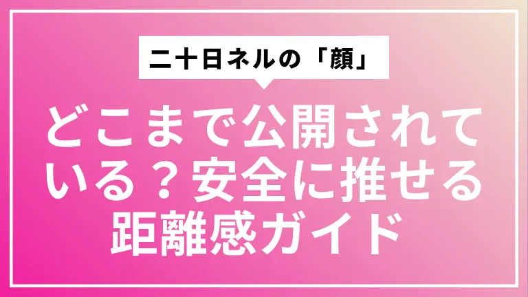 二十日ネルの「顔」はどこまで公開されている？安全に推せる距離感ガイド