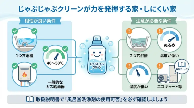 じゃぶじゃぶクリーンが本領発揮できる条件
