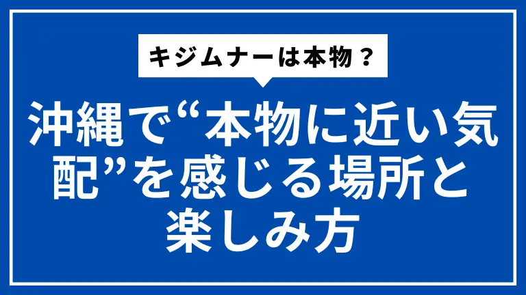 キジムナーは本物？沖縄で“本物に近い気配”を感じる場所と楽しみ方