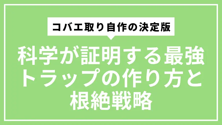 コバエ取り自作の決定版｜科学が証明する最強トラップの作り方と根絶戦略