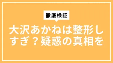 大沢あかねは整形しすぎ？疑惑の真相を徹底検証