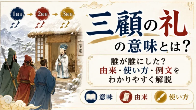 三顧の礼の意味とは？誰が誰にした？由来・使い方・例文をわかりやすく解説