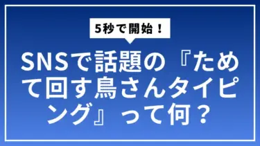 5秒で開始！SNSで話題の『ためて回す鳥さんタイピング』って何？