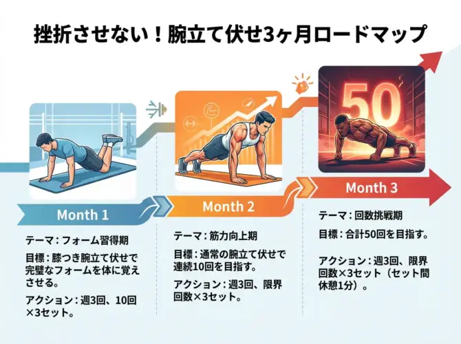 腕立て伏せ3ヶ月ロードマップ