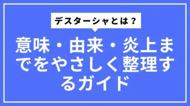 デスターシャとは？意味・由来・炎上までをやさしく整理するガイド