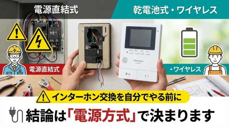 インターホン交換を自分でやる前に：結論は「電源方式」で決まります
