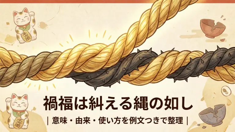 禍福は糾える縄の如し（かふくは あざなえる なわのごとし）｜意味・由来・使い方を例文つきで整理