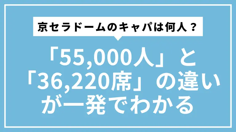 京セラドームのキャパは何人？「55,000人」と「36,220席」の違いが一発でわかる