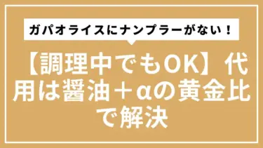 ガパオライスにナンプラーがない！【調理中でもOK】代用は醤油＋αの黄金比で解決