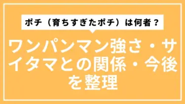 【ワンパンマン】ポチ（育ちすぎたポチ）は何者？強さ・サイタマとの関係・今後をやさしく整理