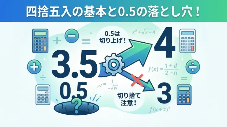 四捨五入とは？30秒でわかる手順と0.5の落とし穴まで整理