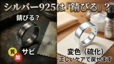 シルバー925は「錆びる」？結論：多くはサビではなく“変色（硫化）”。正しいケアで戻せます