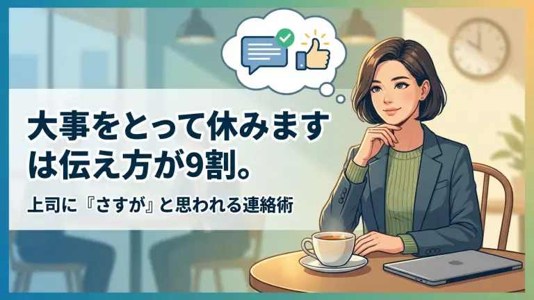 「大事をとって休みます」は伝え方が9割。上司に『さすが』と思われる連絡術