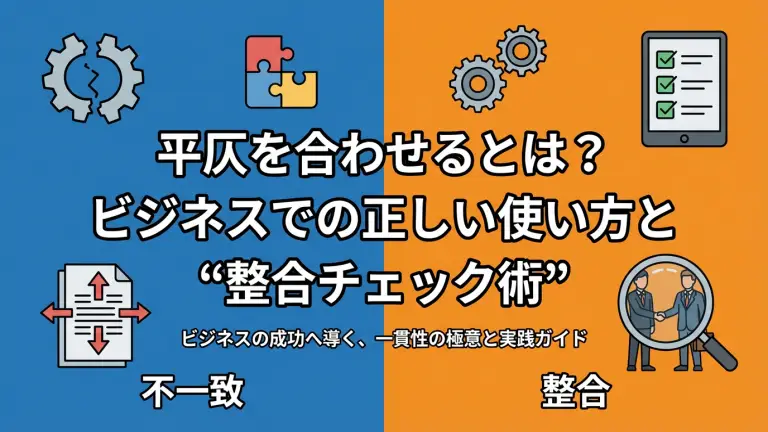 平仄を合わせるとは？ビジネスでの正しい使い方と“整合チェック術”