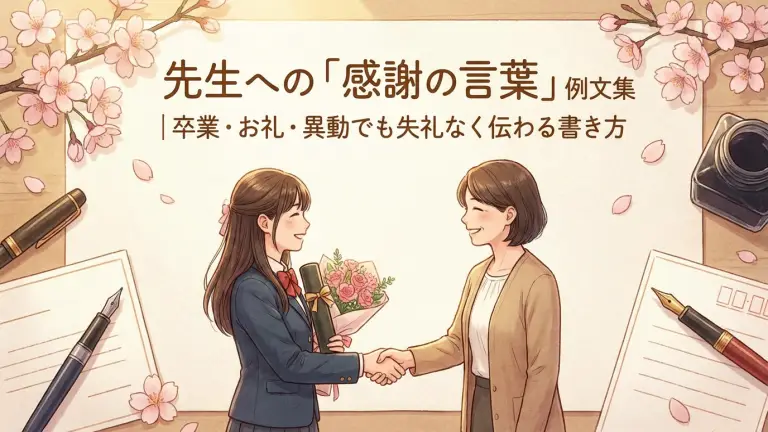 先生への「感謝の言葉」例文集｜卒業・お礼・異動でも失礼なく伝わる書き方