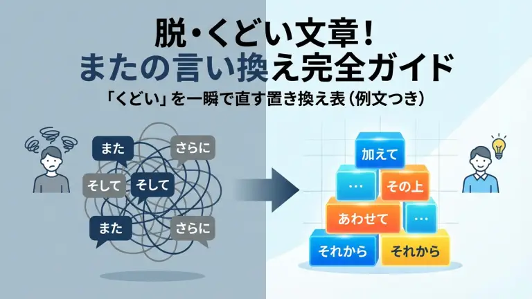 またの言い換え完全ガイド｜文章が「くどい」を一瞬で直す置き換え表（例文つき）