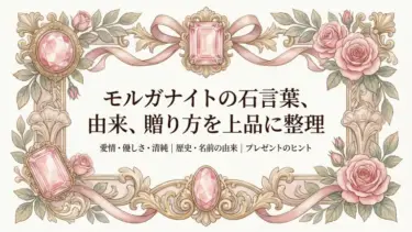 モルガナイトの石言葉は？由来と贈り方まで上品に整理