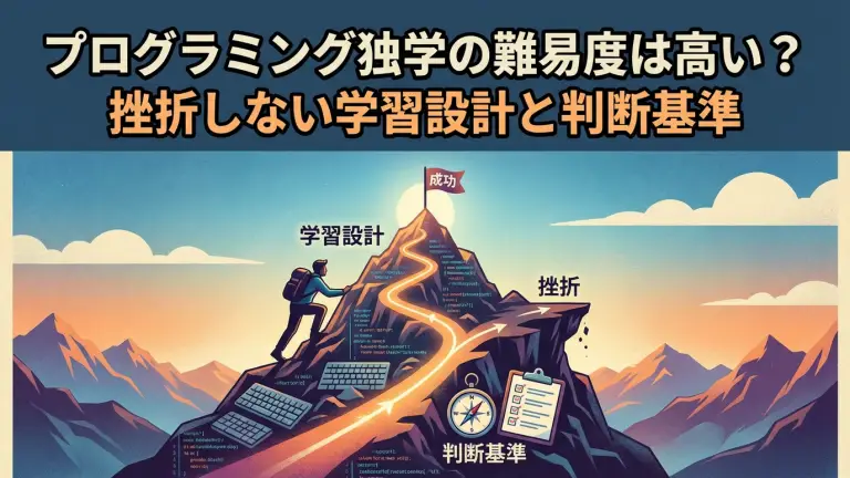 プログラミング独学の難易度は高い？挫折しない学習設計と判断基準