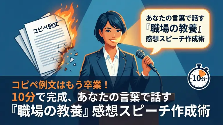 コピペ例文はもう卒業！10分で完成、あなたの言葉で話す『職場の教養』感想スピーチ作成術
