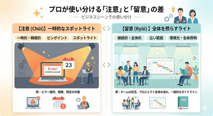 プロが使い分ける「注意」と「留意」の差