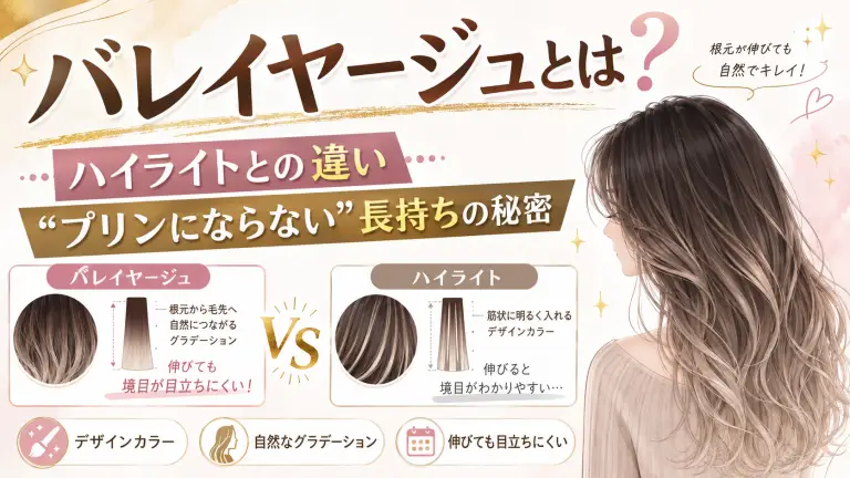 バレイヤージュとは？ハイライトとの違いと「プリンにならない」長持ちの秘密