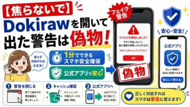 【焦らないで】Dokirawを開いて出た警告は偽物！1分でできるスマホ安全確保と公式アプリ
