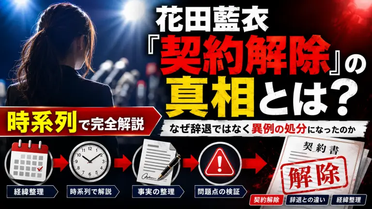 花田藍衣「契約解除」の真相とは？なぜ辞退ではなく異例の処分になったのか時系列で完全解説