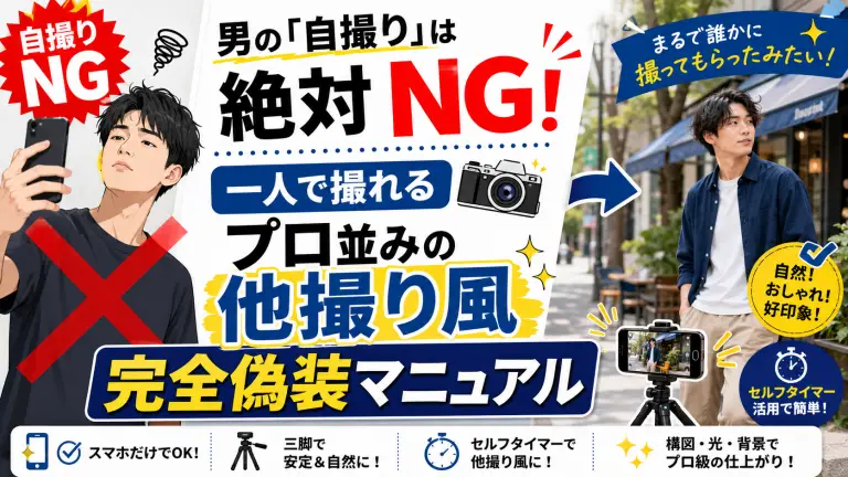 男の「自撮り」は絶対NG！一人で撮れる「プロ並みの他撮り風」完全偽装マニュアル