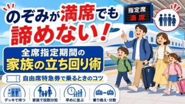 のぞみが満席でも諦めない！全席指定期間に自由席特急券で乗車する際の「家族の立ち回り術」