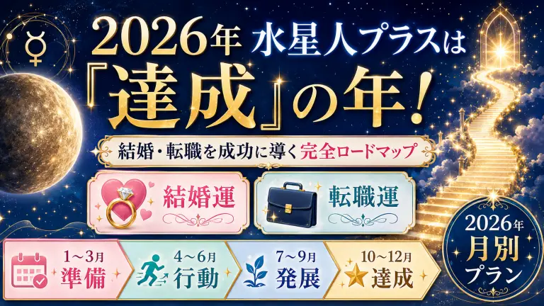 2026年水星人プラスは「達成」の年！結婚・転職を成功に導く完全ロードマップ