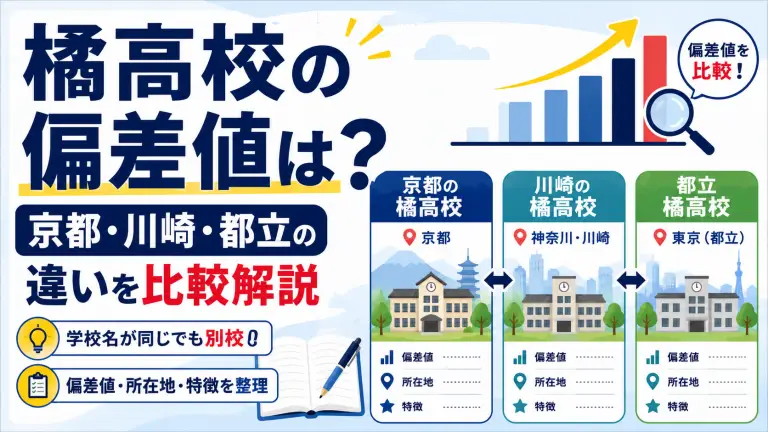 橘高校の偏差値は？京都・川崎・都立の違いを比較解説