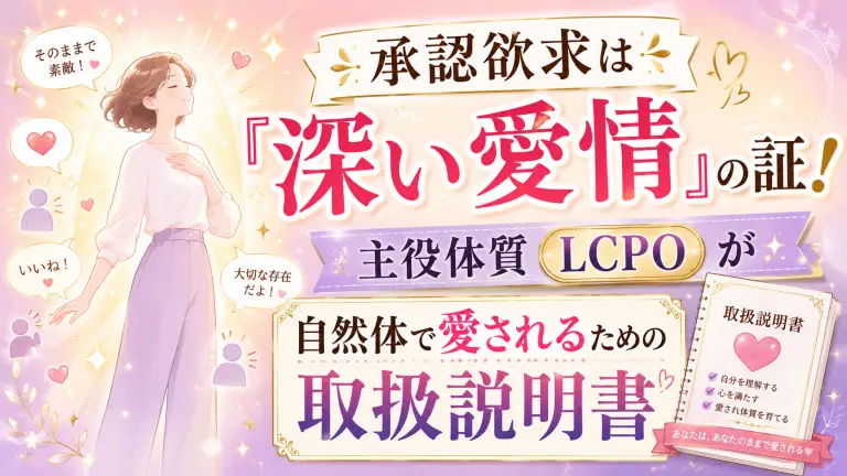 承認欲求は「深い愛情」の証！主役体質（LCPO）が自然体で愛されるための取扱説明書