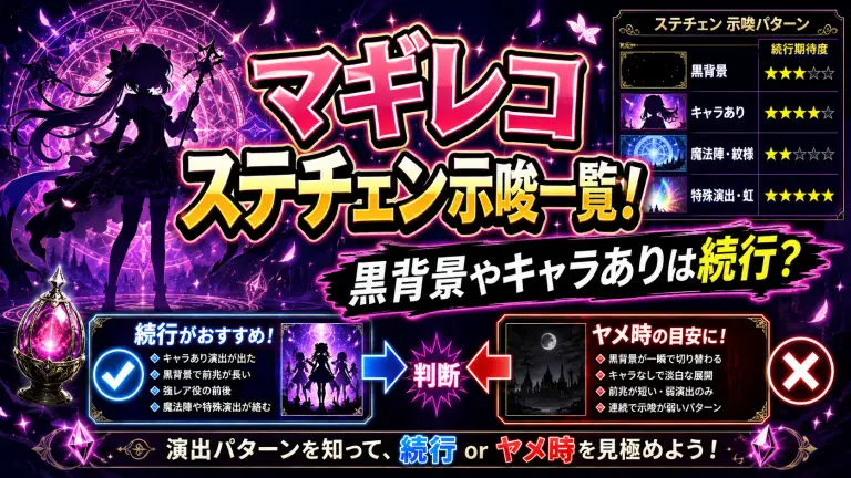 マギレコのステチェン示唆一覧！黒背景やキャラありは続行？