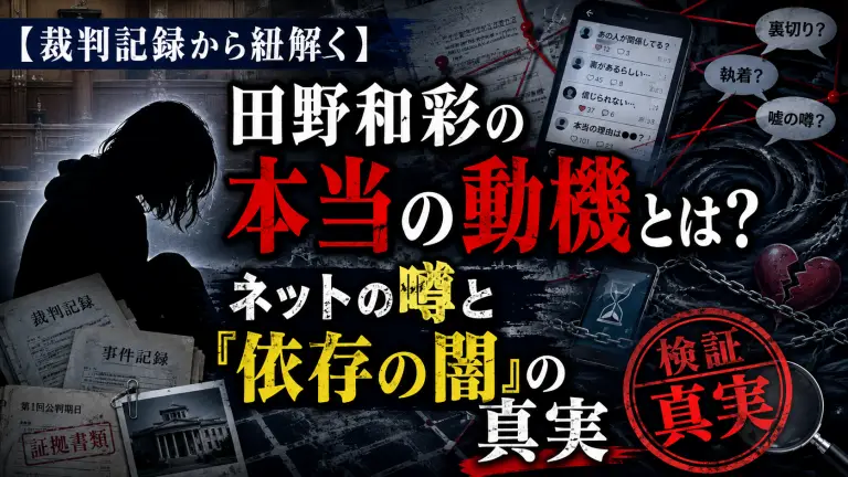 【裁判記録から紐解く】田野和彩の本当の動機とは？ネットの噂と「依存の闇」の真実