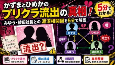 かずまとひめかのプリクラ流出の真相！みゆう・綾田社長との泥沼相関図を5分で解説