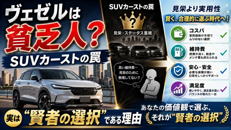 ヴェゼルに乗るのは貧乏人？SUVカーストの罠と「賢者の選択」である理由