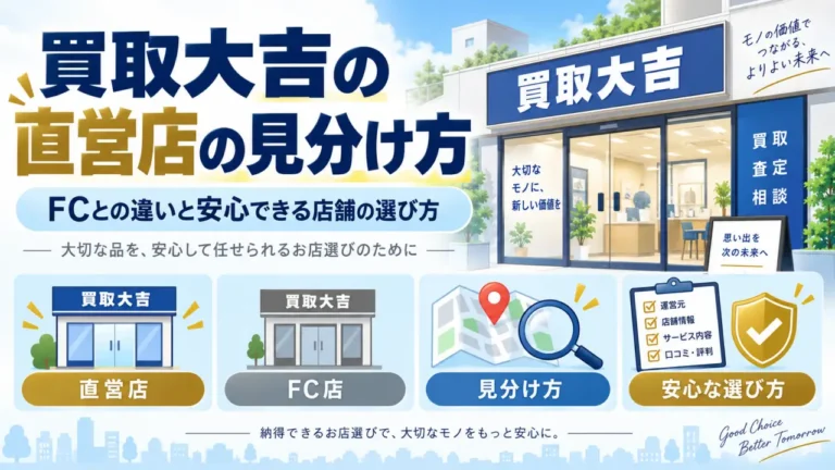 買取大吉の直営店の見分け方｜FCとの違いと安心できる店舗の選び方