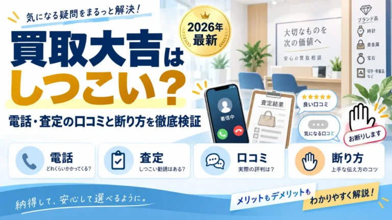 買取大吉はしつこい？電話・査定の口コミと断り方を徹底検証